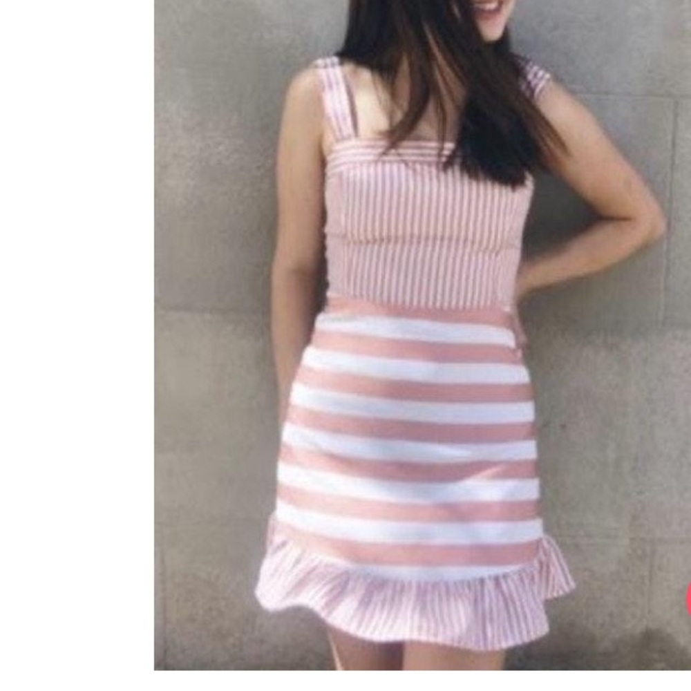 Pink striped mini dress